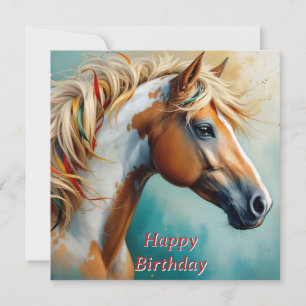 Carte Palomino Peinture Mustang Portrait Anniversaire