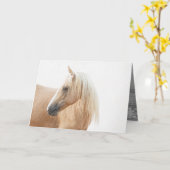 Carte Palomino Stallion Turns Horse Grey Card (Fleur jaune)