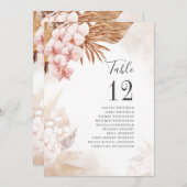 Carte Pampas Botanique Grass Terracotta Numéro de tablea (Devant / Derrière)