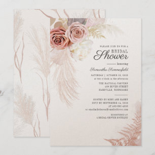 Carte Pampas Grass séché Feuille Fête des mariées en ter