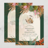 Carte Pampas Grass THÉ Fête des mariées Déjeuner (Devant / Derrière)