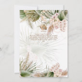 Carte Pampas Grass THÉ Fête des mariées Déjeuner (Dos)