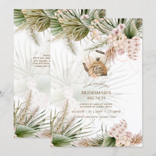 Carte Pampas Grass THÉ Fête des mariées Déjeuner