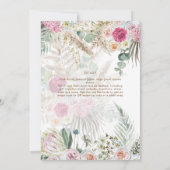 Carte Pampas Grass THÉ Fête des mariées Déjeuner (Dos)