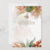 Carte Pampas Grass THÉ Fête des mariées Déjeuner (Dos)