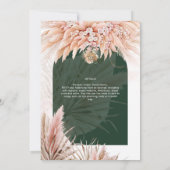 Carte Pampas Grass THÉ Fête des mariées Déjeuner (Dos)