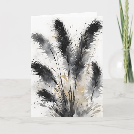 Carte Pampas Grass - Watercolor flowers (Devant)