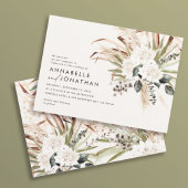 Carte Pampas herbe eucalyptus mariage rustique moderne