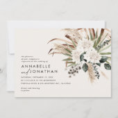 Carte Pampas herbe eucalyptus mariage rustique moderne (Devant)