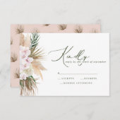 Carte Pampas herbe palmier orchidée moderne réponse rust (Devant / Derrière)