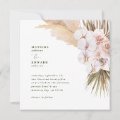 Carte Pampas herbe palmier orchidée moderne rustique (Devant)