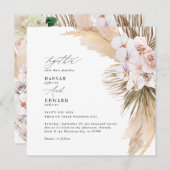 Carte Pampas herbe palmier orchidée moderne rustique (Devant / Derrière)