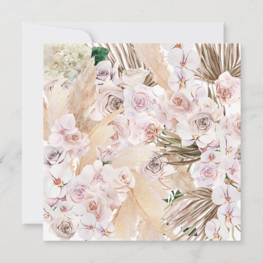 Carte Pampas herbe palmier orchidée moderne rustique (Dos)