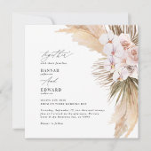 Carte Pampas herbe palmier orchidée moderne rustique (Devant)