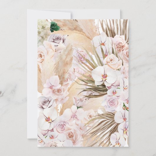 Carte Pampas herbe palmier orchidée moderne rustique (Dos)