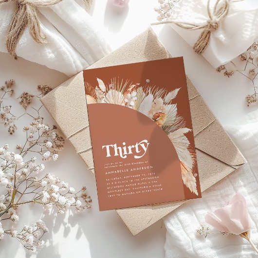 Carte Pampas moderne herbe 30e anniversaire terre cuite