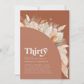 Carte Pampas moderne herbe 30e anniversaire terre cuite (Devant)