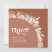 Carte Pampas moderne herbe terre cuite photo 30e anniver (Devant)