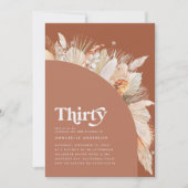 Carte Pampas moderne herbe terre cuite photo 30e anniver (Devant)