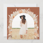 Carte Pampas moderne herbe terre cuite photo de 40 ans (Dos)