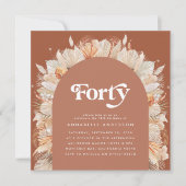 Carte Pampas moderne herbe terre cuite photo de 40 ans (Devant)