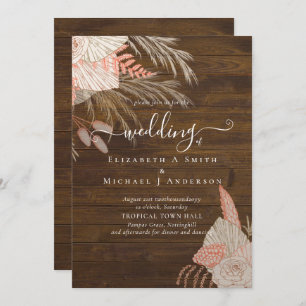 Carte Pampas Tropical Grass Terracotta Mariage