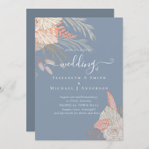 Carte Pampas Tropical Grass Terracotta Mariage
