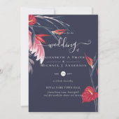 Carte Pampas Tropical Mariage de Berry Marine (Devant)