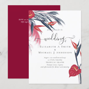 Carte Pampas Tropical Mariage de Berry Marine