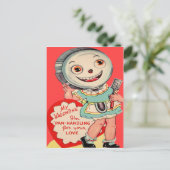 Carte Pan Valentine vintage Retro Friture (Debout devant)