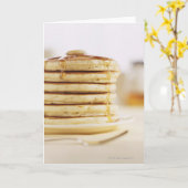 Carte Pancakes et sirop d'érable fondu (Fleur jaune)