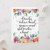 Carte Pancarte de bienvenue pour l'enseignant Cadeau de (Devant/Arrière en situation)