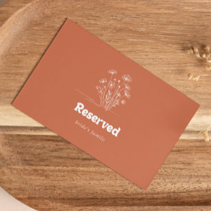 Carte Pancarte de mariage réservée aux fleurs sauvages b