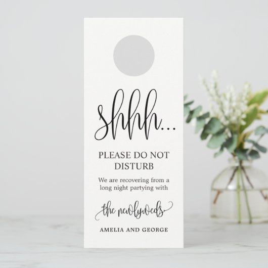 Carte Pancarte de porte de mariage Ne pas déranger LCC (Debout devant)