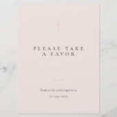 Carte Pancarte de table 'Grace Blush Minimal Cross Take (Devant)