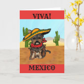 Carte Pancho Yorkie Poo (Fleur jaune)