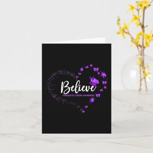 Carte Pancréatique Cancer Sensibilisation Papillon Croir (Fleur jaune)