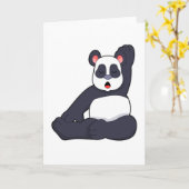 Carte Panda à des exercices d'étirement de yoga (Fleur jaune)
