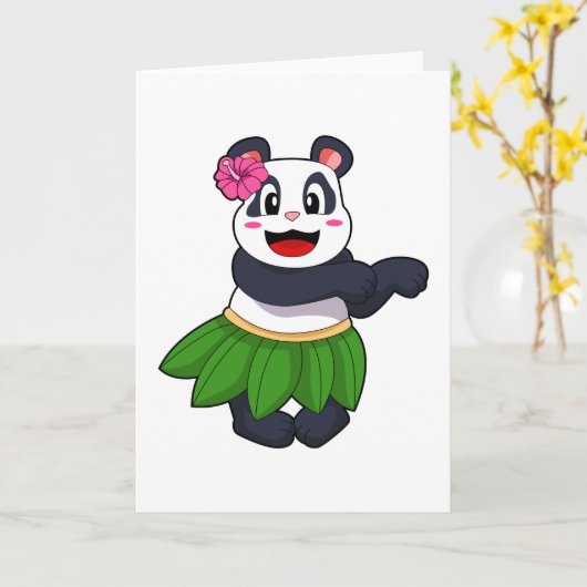 Carte Panda à la danse de ballet (Fleur jaune)