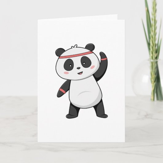Carte Panda à la forme avec bandeau pour la tête (Devant)