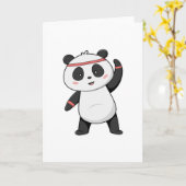 Carte Panda à la forme avec bandeau pour la tête (Fleur jaune)