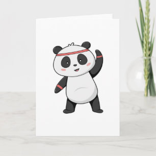 Carte Panda à la salle de sport avec bandeau