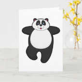 Carte Panda à l'exercice d'étirement de yoga (Fleur jaune)
