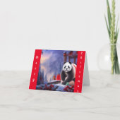 Carte Panda à Noël (Devant)