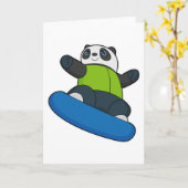 Carte Panda a Snowboarder (Fleur jaune)