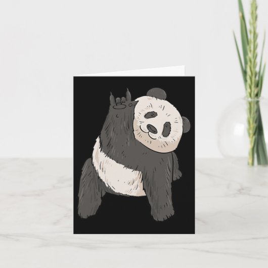 Carte Panda Asl Gesture main Sourde Sensibilisation à la (Devant)