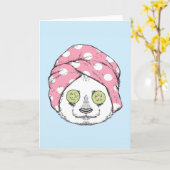 Carte Panda Au Spa (Fleur jaune)