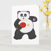 Carte Panda au tennis de table avec raquette de tennis d (Fleur jaune)