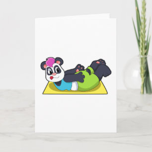 Carte Panda au Yoga sur tapis de Yoga