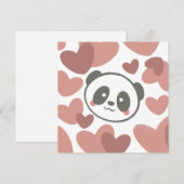 Carte Panda aux coeurs (Devant / Derrière)